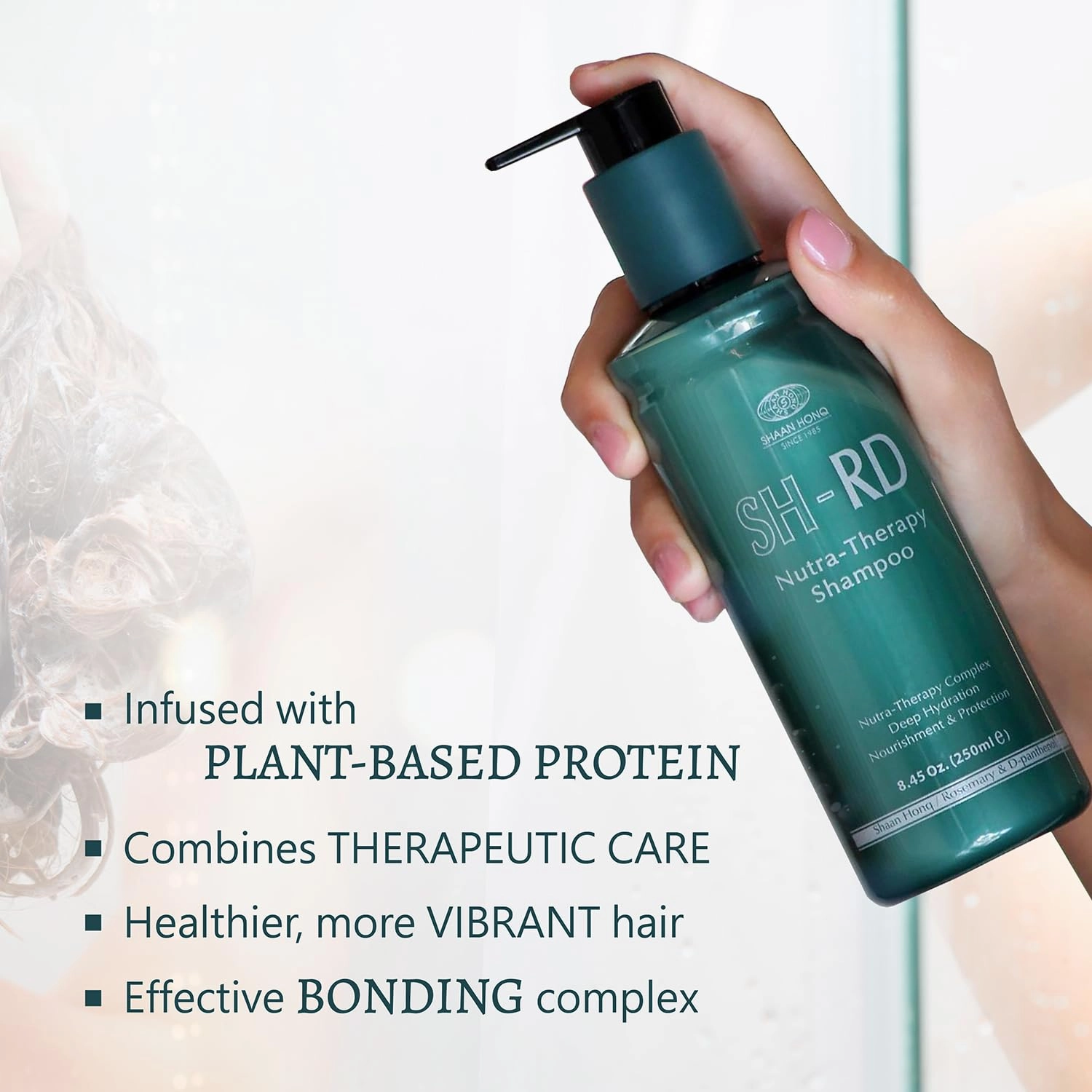 SH-RD Nutra-Therapy Shampoo for Dry Damaged Hair | Protein Shampoo Reduces Split Ends | Moisturizes Frizzy Hair | Suitable for Color-Treated, Bleached Hair - 33.8oz/1000ml