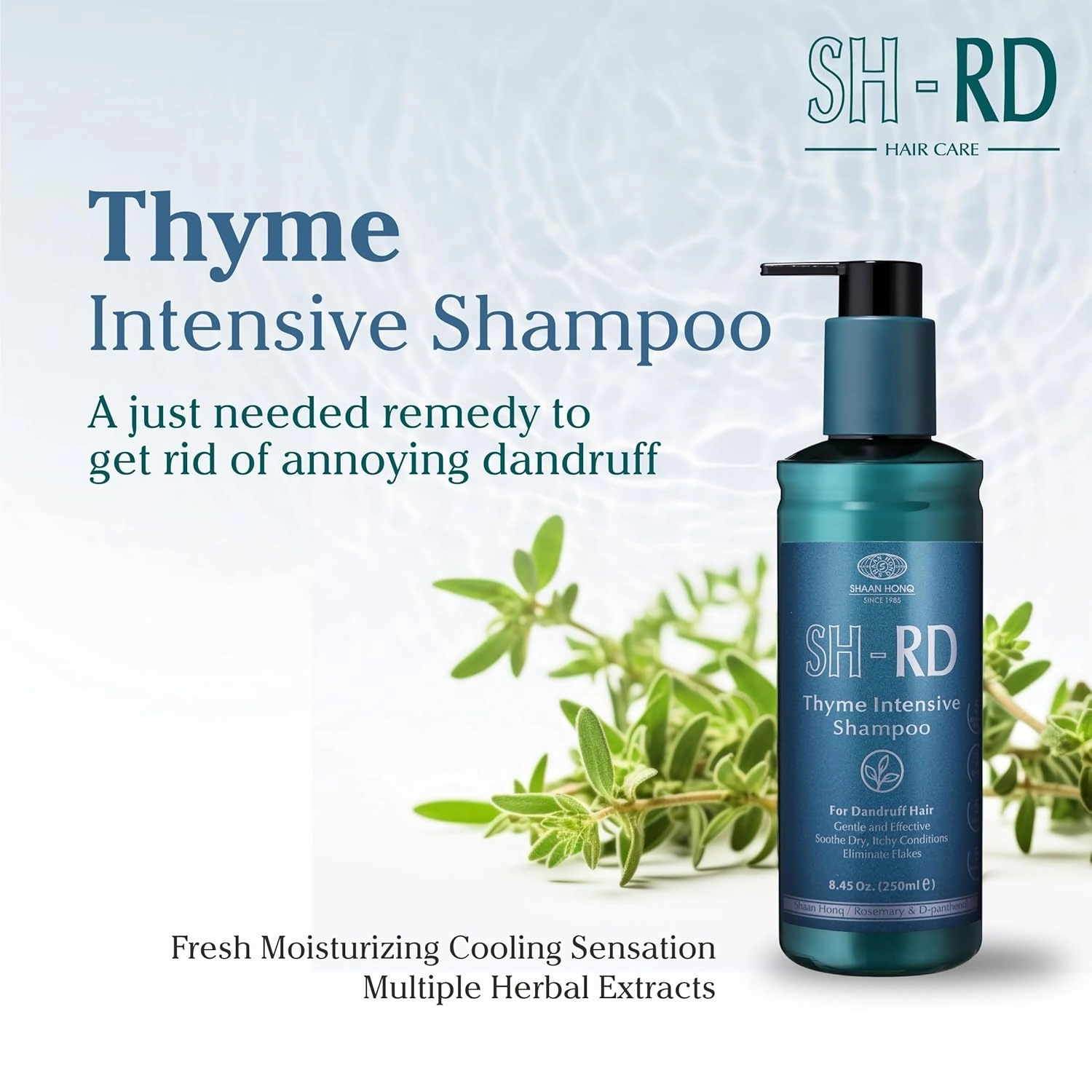 SH-RD Thyme Intensive Shampoo for Oily, Dandruff Scalp | 1% Zinc Pyrithione Added | Itchness Soothing, Rebalancing, Hydrating Dry Scalps - 16.9oz/500ml