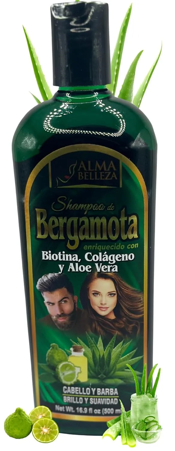 Shampoo de bergamota biotina, colageno & Aloe Vera Net Wt 16.9 fl oz