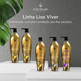 Shampoo - Liso Viver 300ml (10.14 fl.oz) - Moisturizing, Nourishing, Smoothening, Softening - Unisex, Unscented - Argan Oil & OIL Active - Curly, Thick Hair