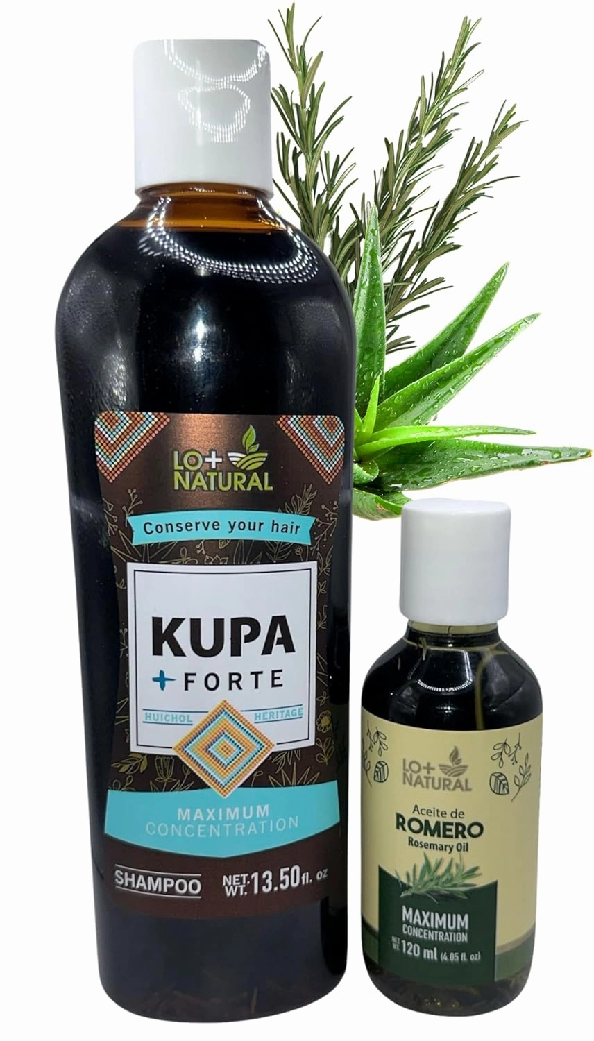 Shampoo De Romero & Sabila (Rosemary and Aloe Vera Shampoo) KUPA   FORTE 13.5 oz Organic   ACEITE DE ROMERO (Rosemary Oil) 4.05 fl oz Huichol Heritage Maximum Concentration