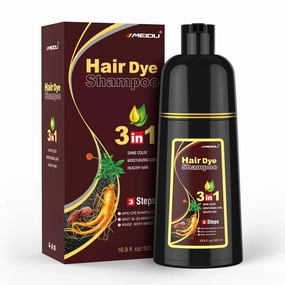 Shampoo Shop Dark Brown Hair Dye Shampoo 3 in 1 for Gray Hair, Hair Dye for Women Men, Har Color Herbal Ingredients Natural (500ml, 16.9oz)