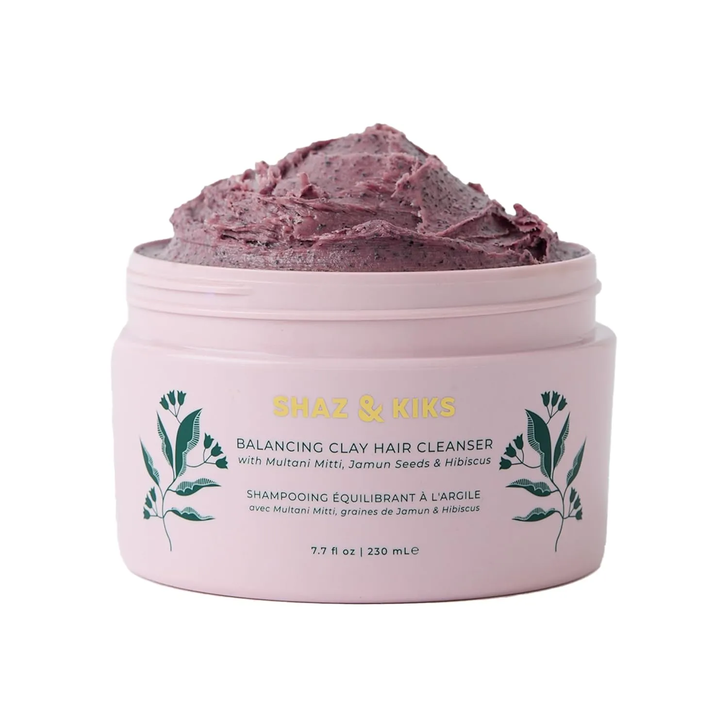 SHAZ & KIKS Balancing Clay Hair Cleanser | Sulfate-Free,Clarifying Shampoo for All Hair Types | Strengthen Roots and and Reduce Hair Shedding with Indian Clay and Hibiscus