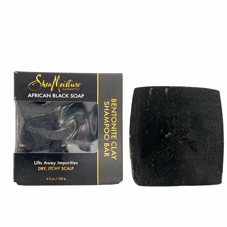 Shea Moisture African Black Soap Bentonite Clay Shampoo Bar, 4.5 oz