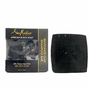 Shea Moisture African Black Soap Bentonite Clay Shampoo Bar, 4.5 oz