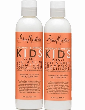 Shea Moisture Kids Shampoo 2-In-1 Coconut & Hibiscus 8 Ounce (236ml) (2 Pack) (SM kids shampoo 2 in 1 C&H)