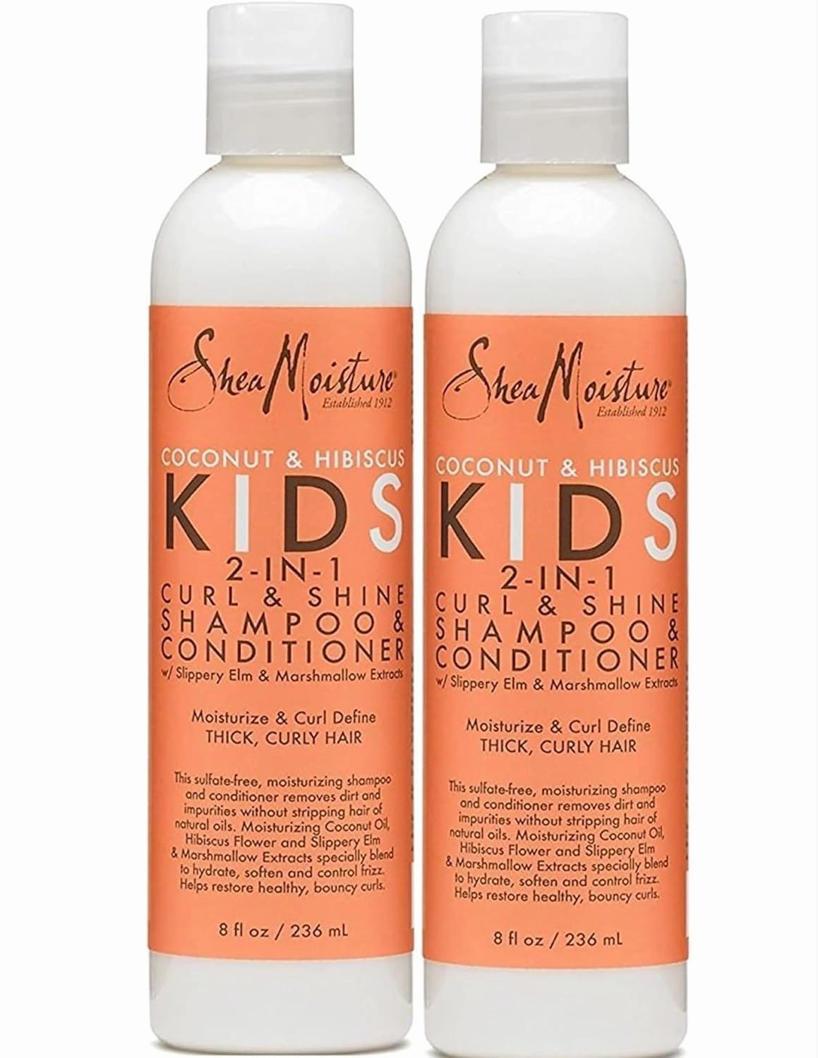 Shea Moisture Kids Shampoo 2-In-1 Coconut & Hibiscus 8 Ounce (236ml) (2 Pack) (SM kids shampoo 2 in 1 C&H)