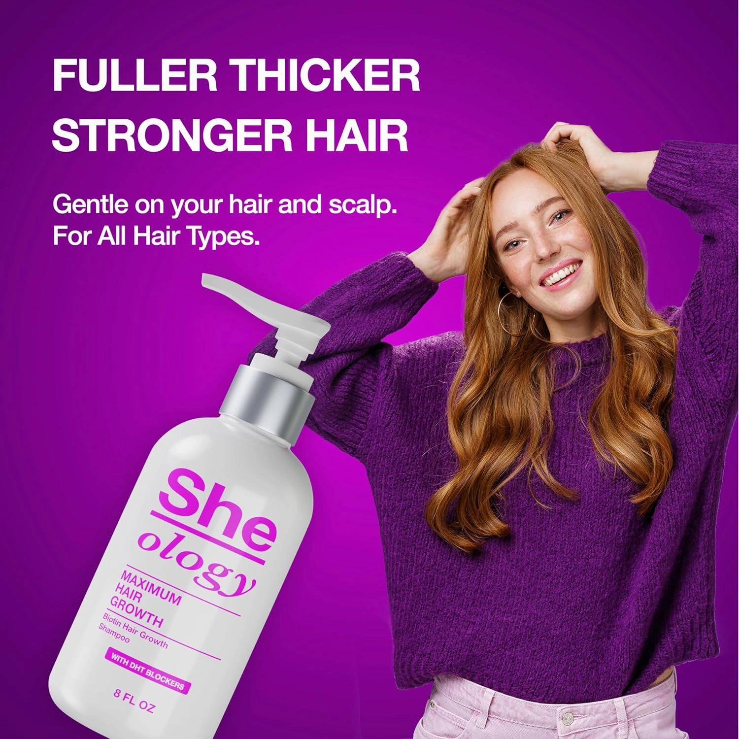 Sheology Hair Growth Shampoo for Thinning Hair for Women - Biotin, Keratin - Saw Palmetto - DHT Blockers - Reduces Hair Loss, Promotes Growth & Thickening - Made in USA by Guyology Labs