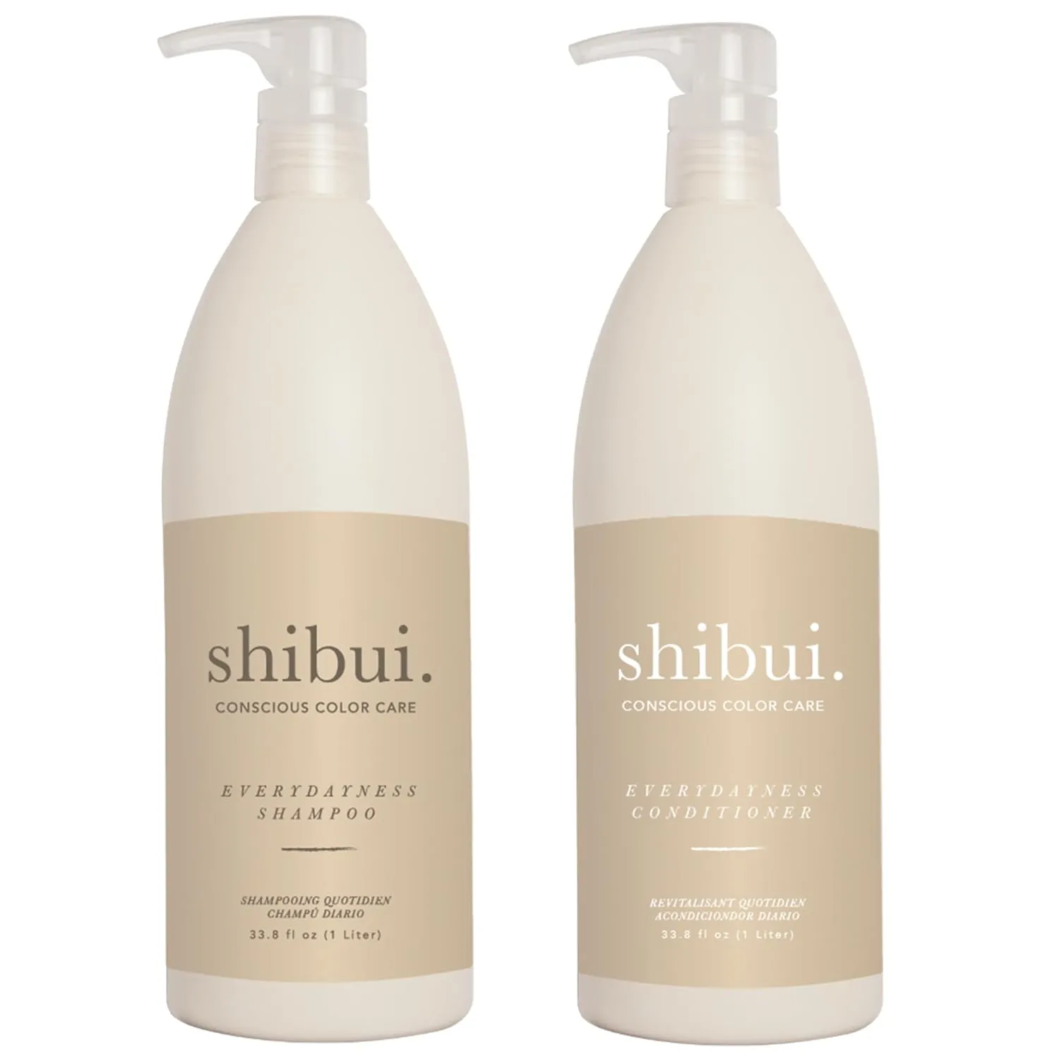 SHIBUI Everydayness Shampoo & Conditioner, Daily Gentle Cleansing, Softness & Shine for Fine to Medium Hair, 33 Fl Oz Ea