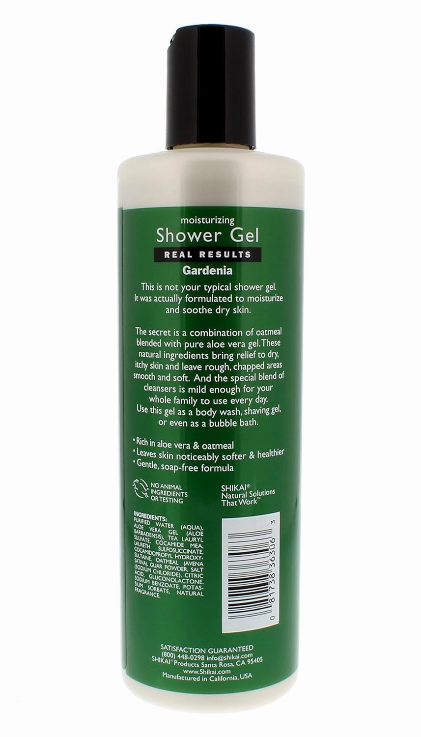 Shikai - Daily Moisturizing Shower Gel, Rich in Aloe Vera & Oatmeal That Leaves Skin Noticeably Softer & Healthier, Relief For Dry Skin, Gentle Soap-Free Formula (Gardenia, 12 Ounces, Pack of 3)