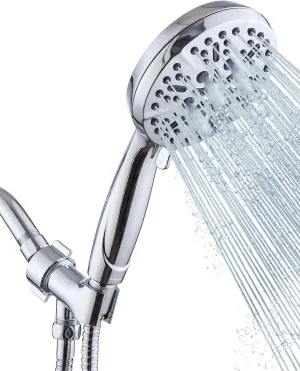 Shower Head with Handheld High Pressure-Full Body Coverage Powerful Rain Showerhead Extra 60" Long Hose and Adjustable Brass Joint Holder- The Perfect Detachable Heads for Bathroom Upgrade