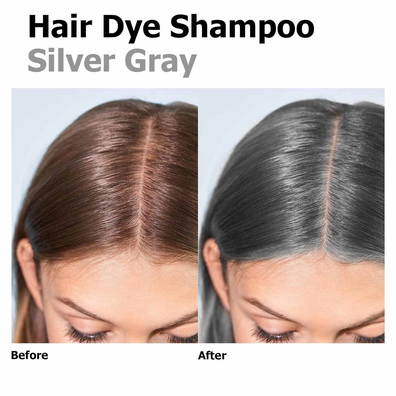 Silver Gray Hair Dye Shampoo 3 in 1, Magic Dye Colors in Minutes-Long Lasting & Easy to Use Argan Oil Herbal Hair Color Shampoo champu con tinte para canas 500ml