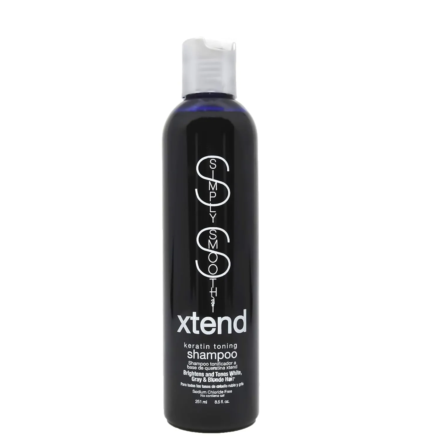 SIMPLY SMOOTH Xtend Keratin Toning Shampoo Color Depositing Purple Shampoo Brighten & Tone Blonde, Silver & Gray Hair Color Prevents Brassy & Yellow Tones For Color Treated Hair 8.5 Oz.