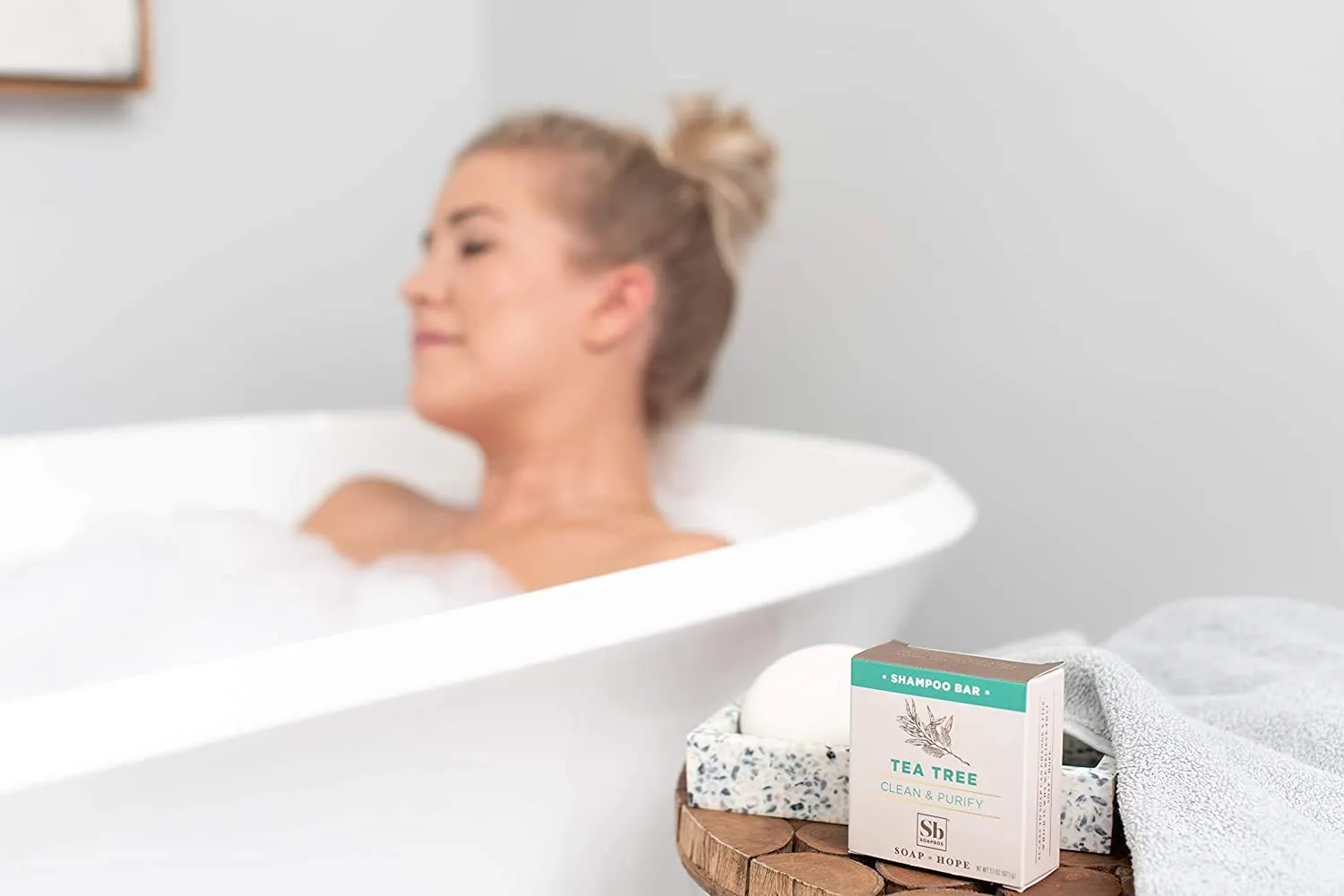 Soapbox Tea Tree Shampoo Bar for Dry Scalp | Natural, Eco Friendly, Vegan | Color Safe, free of Sulfates, Parabens, Silicones, Cruelty Free, 3.1oz (Pack of 1)