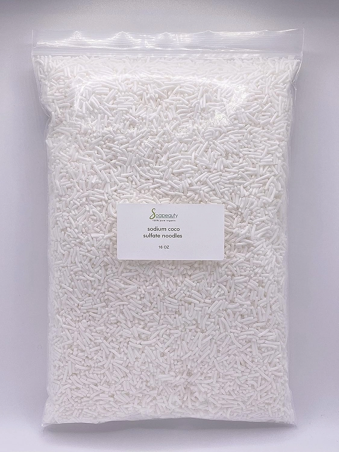 Soapeauty Coconut Oil SCS Noodles Surfactant for Skin Care Products - Sodium Coco Sulfate Noodles for Shampoo Conditioner Set, Soap Making Supplies, Body Lotion - 16 OZ