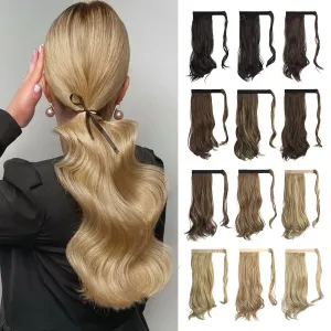 SOFEIYAN Curly Ponytail Extension 15 Inch Heat Resistant Synthetic Natural Wavy Hairpiece Wrap Around Pony Tail Hair Extensions