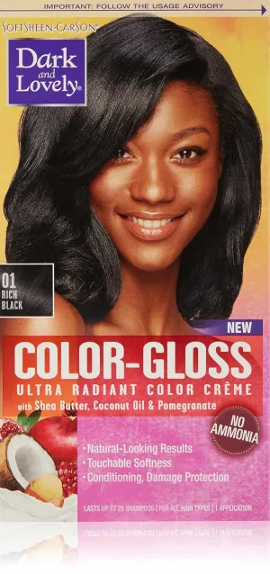 SoftSheen-Carson Dark and Lovely Color-Gloss Ultra Radiant Color Crème, Rich Black