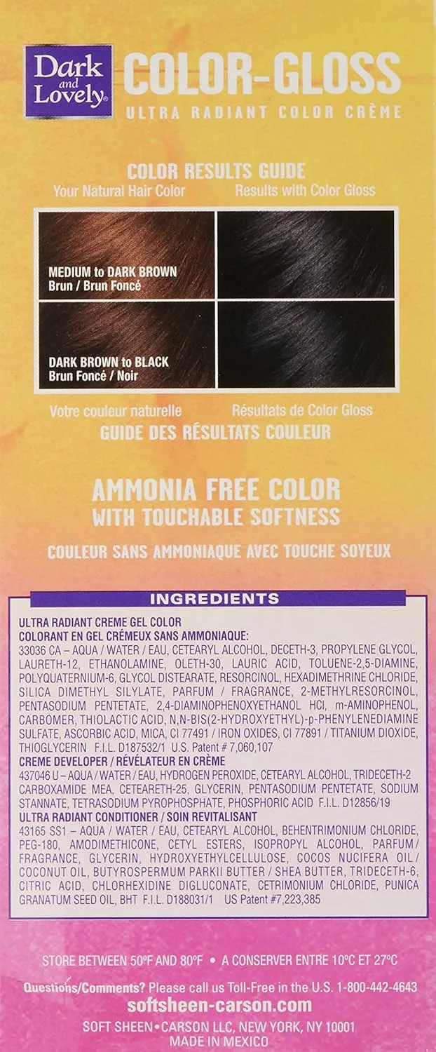 SoftSheen-Carson Dark and Lovely Color-Gloss Ultra Radiant Color Crème, Rich Black
