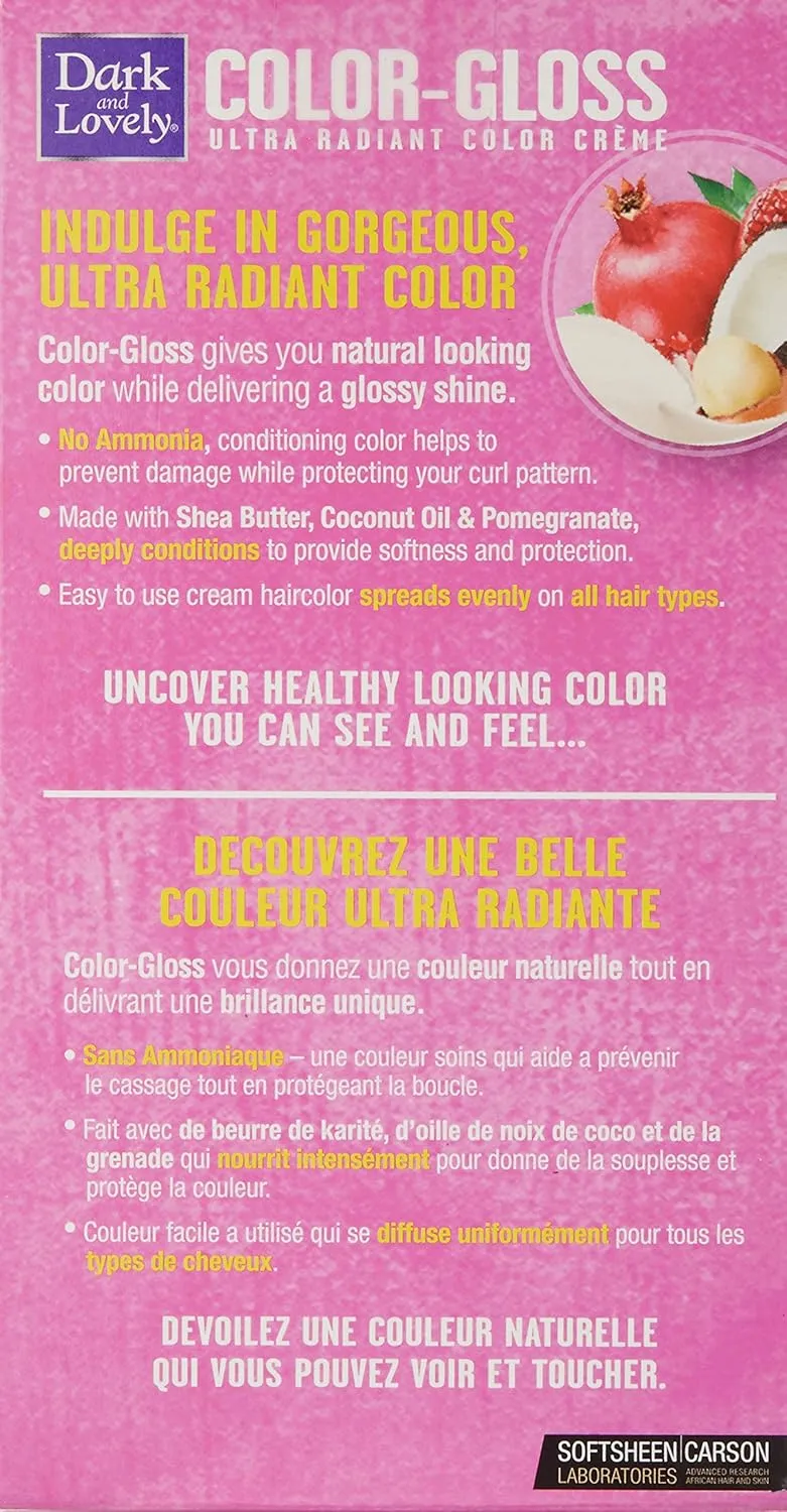 SoftSheen-Carson Dark and Lovely Color-Gloss Ultra Radiant Color Crème, Rich Black