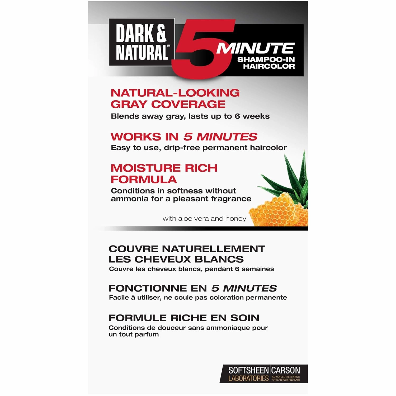 SoftSheen-Carson Dark & Natural Hair Color for Men 5 Minutes, Natural Looking Gray Coverage for Up To 6 Weeks, Shampoo-in Permanent Hair Dye, Ammonia Free, Natural Black, 2 Count