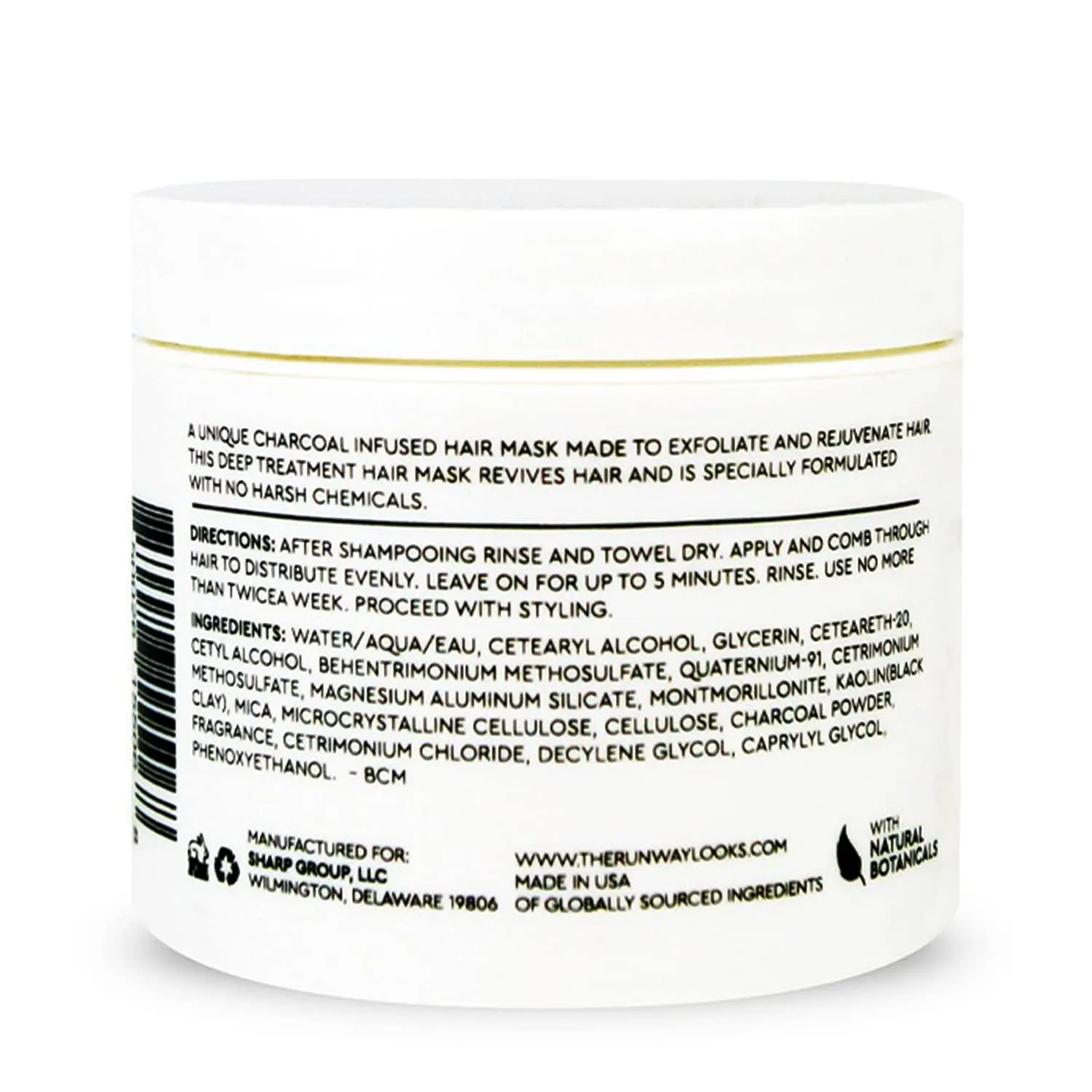 Soho Rejuvenating Hair Mask, Black Clay Charcoal, Nourishes, Strengthens and Revitalizes Hair, Detoxifies Scalp, Improves Hair Overall Appearance (4oz)