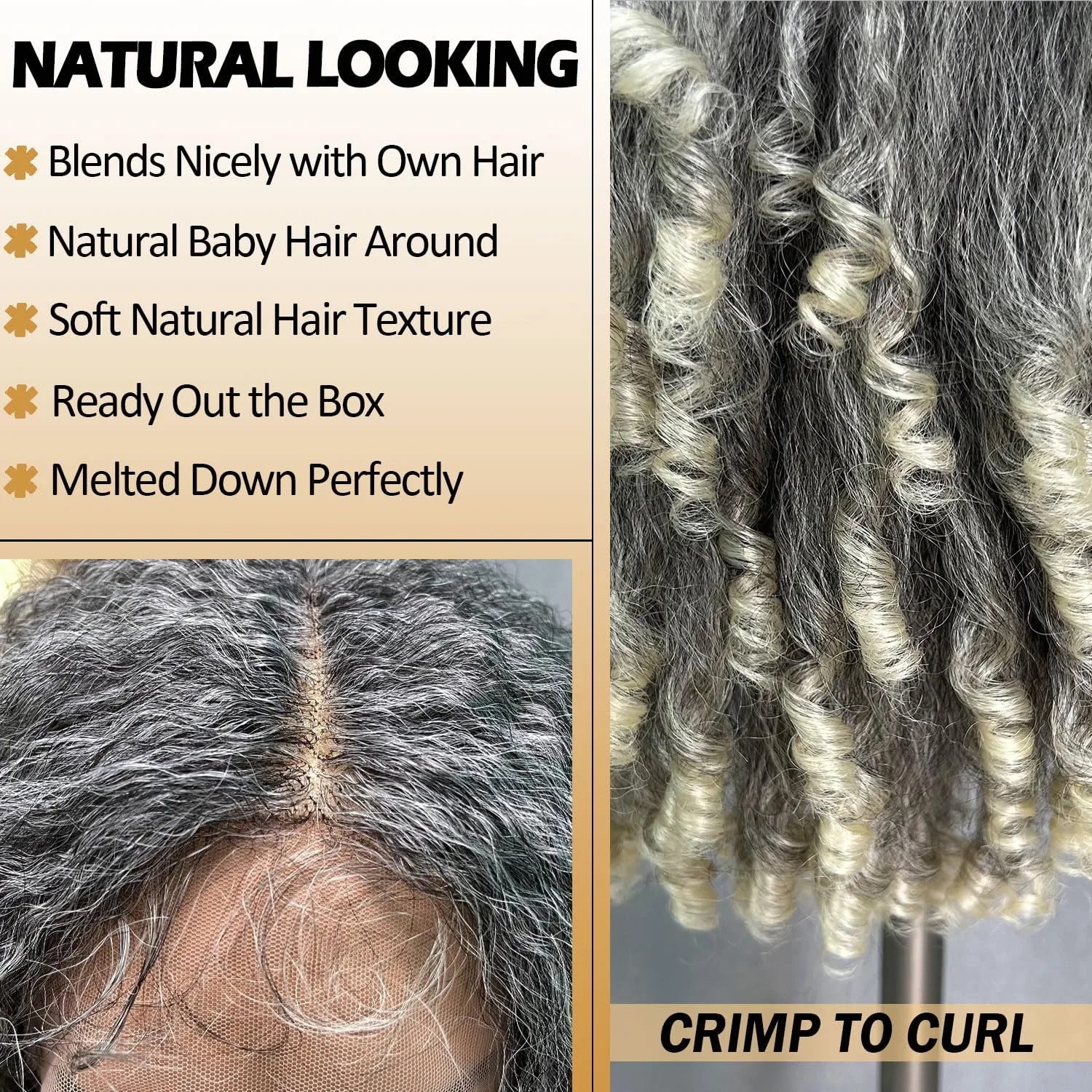 SOKU Afro Kinky Straight Lace Front Grey Wig 20 Inch T Part Salt and Pepper Wigs for Black Women Transparent Swiss Lace with Baby Hair Natural 4C Wigs