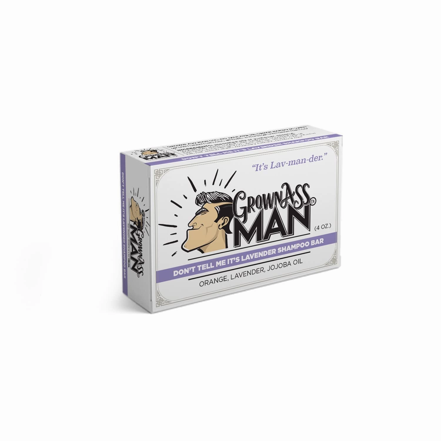 Solid Shampoo Bar Rich Lather 3 in 1: Hair, Beard & Body Wash - Plastic Free & Eco-Friendly, Natural & Organic for All Hair Types, 4oz Bar (Don't Tell Me It's Lavender, 3-Pack)