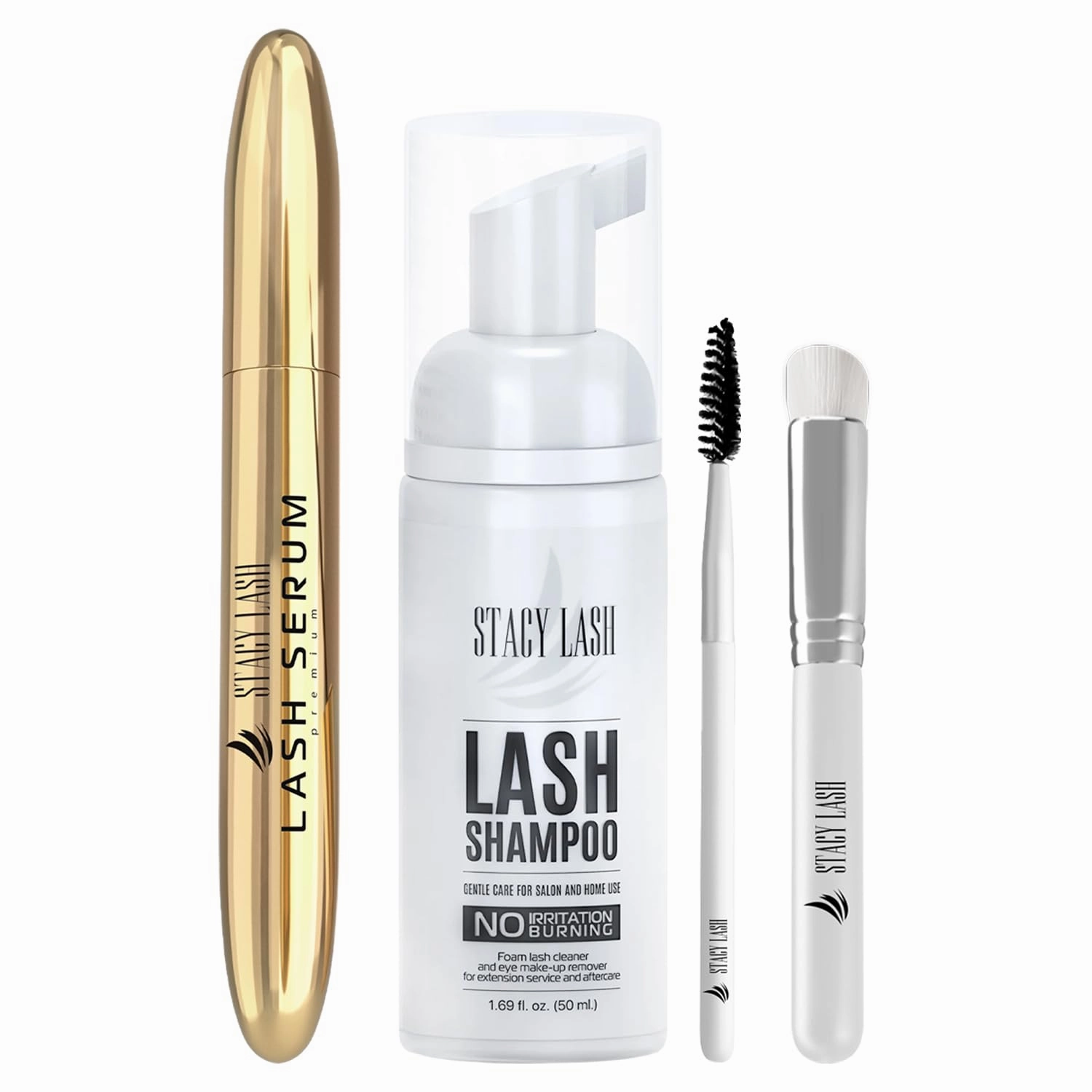 STACY LASH Eyelash Extension Shampoo 1.69 fl.oz Serum 5ml / Eyelid Foaming Cleanser/Supplies for Lashes Growth & Thickness/With Biotin/Enhancing Natural Eyelashes/Professional & Self Use