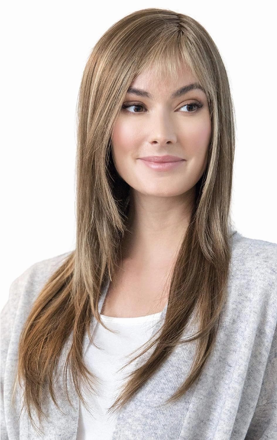 STEVIE Double Mono Synthetic Wig by Amore, 5PC Bundle: Wig, 4oz Mara Ray Enriched Shampoo, Conditioner, Wide Tooth Comb, and 19 Page Belle of Hope Guide (Coffee Latte)