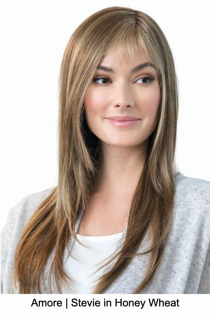 STEVIE Double Mono Synthetic Wig by Amore, 5PC Bundle: Wig, 4oz Mara Ray Enriched Shampoo, Conditioner, Wide Tooth Comb, and 19 Page Belle of Hope Guide (Coffee Latte)