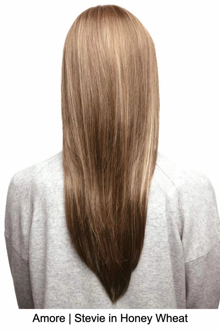 STEVIE Double Mono Synthetic Wig by Amore, 5PC Bundle: Wig, 4oz Mara Ray Enriched Shampoo, Conditioner, Wide Tooth Comb, and 19 Page Belle of Hope Guide (Creamy Blond)