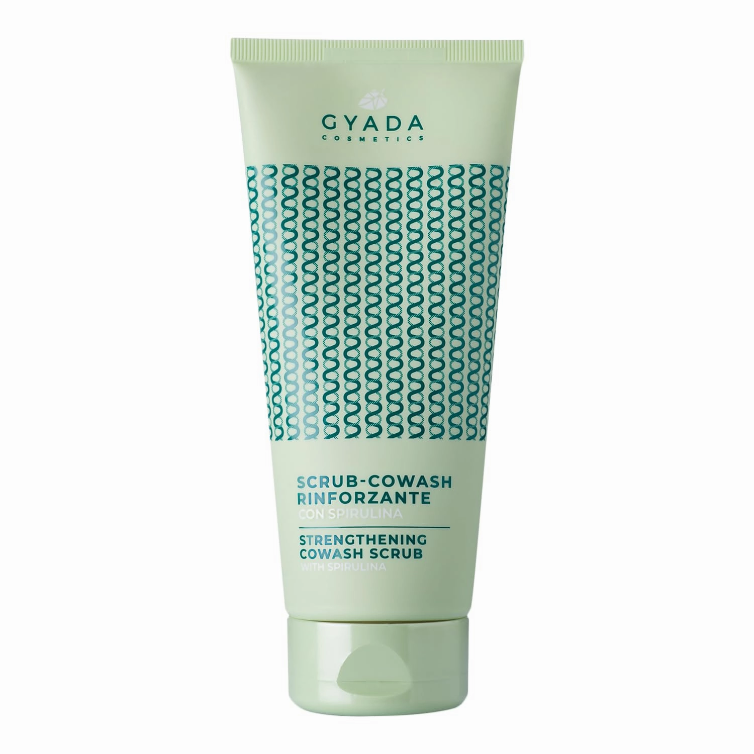 Strengthening CoWash Scrub with Spirulina, Cleansing and Exfoliating, with Plant Microgranules of Hazelnuts and Almonds, for Gentle and Frequent Washes, with Oat and Ginseng, 200 ml.