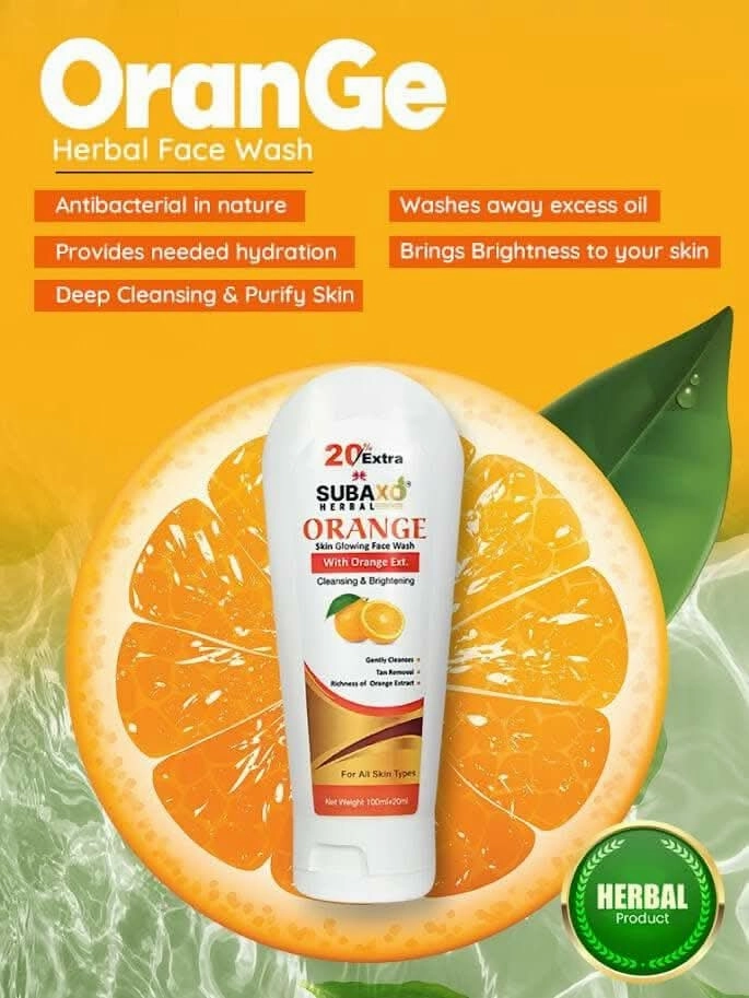 Subaxo Herbal Apple Cider Vinegar Shampoo, Hair Fall Control Shampoo (200 ml) and Orange Herbal Face Wash(120 ml) Combo