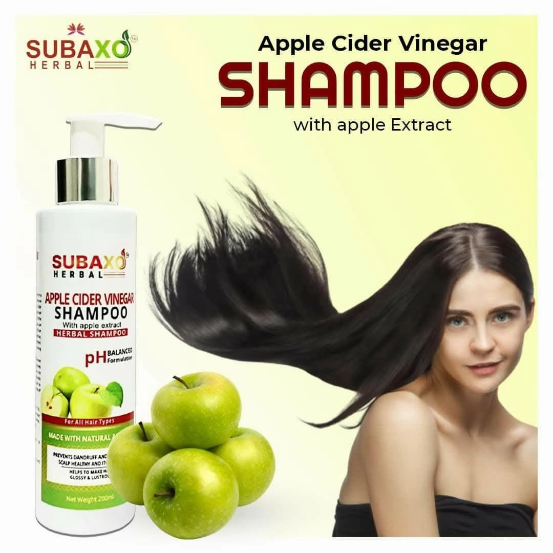 Subaxo Herbal Apple Cider Vinegar Shampoo, Hair Fall Control Shampoo (200 ml) and Orange Herbal Face Wash(120 ml) Combo
