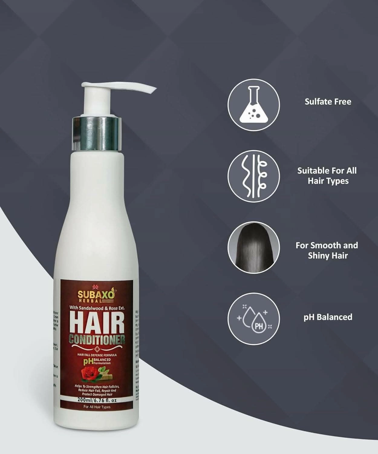 Subaxo Herbal Hair Care Combo- Anti Hair Fall Shampoo (120 ml) & Herbal Hair Conditioner (200ml)