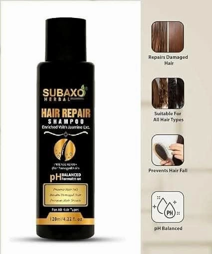 SUBAXO Herbal Hair Repair Shampoo , Anti hair Fall Shampoo(120 ml) and Neem AloeVera Face Wash, Neem Face wash, Anti Acne facewash (200ml) Combo