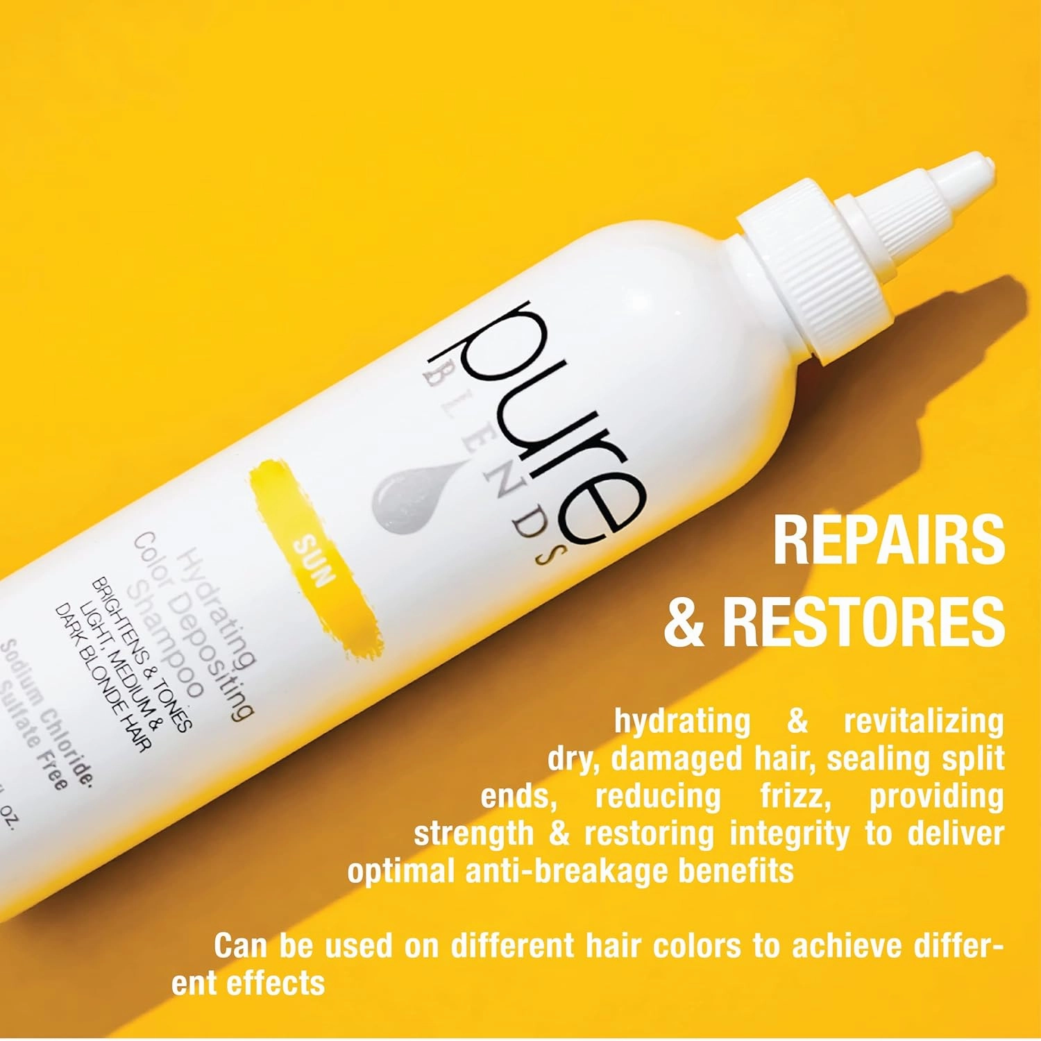 Sun Hydrating Color Depositing Shampoo - Brighten & Tone Faded Hair with Semi-Permanent Dye, Prevents Fade & Extends Color Service for Treated Hair 8.5 Oz.