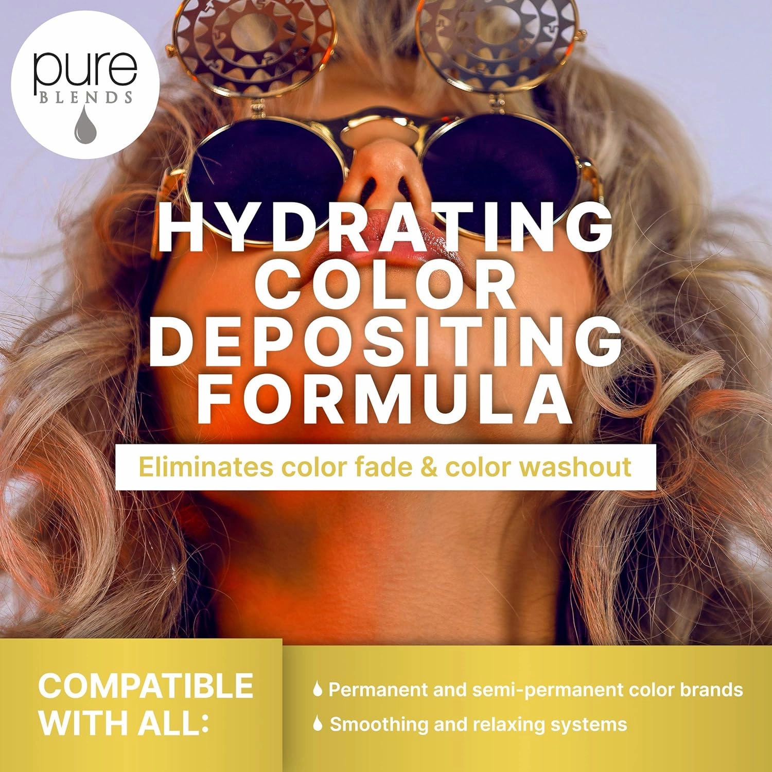 Sun Hydrating Color Depositing Shampoo - Brighten & Tone Faded Hair with Semi-Permanent Dye, Prevents Fade & Extends Color Service for Treated Hair 8.5 Oz.