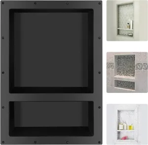 Suteck Shower Niche, 17" x 25" x 3.8" Tile Ready Recessed Shower Shelf for Bathroom Storage, Modern Bathroom Niche Rectangle Box for Organization
