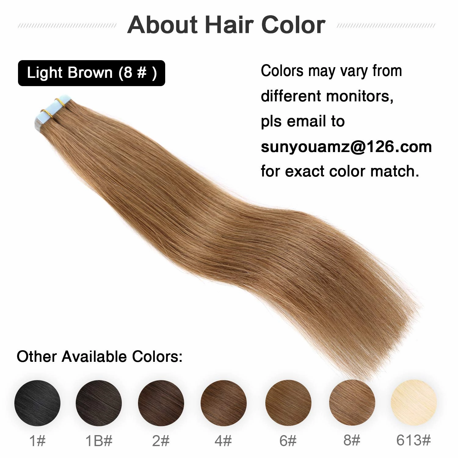 SUYYA Tape in Hair Extensions 100% Remy Human Hair 20 inches 20pcs 50g/pack Straight Seamless Skin Weft Tape in Human Hair Extensions(20Inch #8 Light Brown)