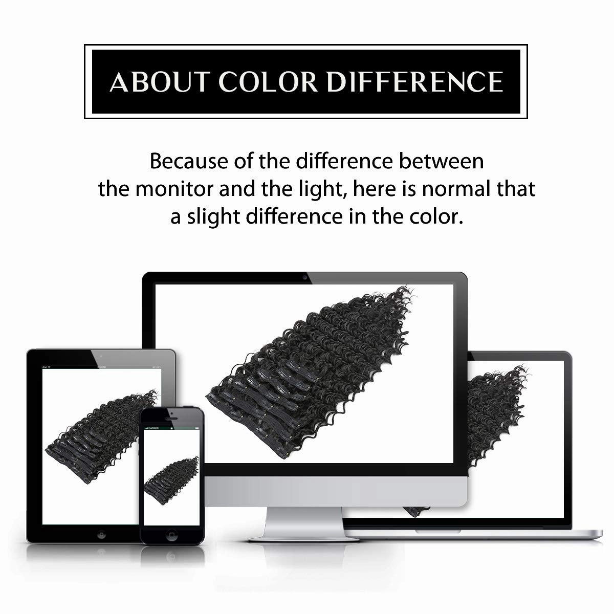 Synthetic Curly Clip in Hair Extensions Double Weft Full Head Deep Wave Hair Pieces Heat Resistance Thick Deep Wave Clip In 7 Pieces(24inches, #1B Natural Black)