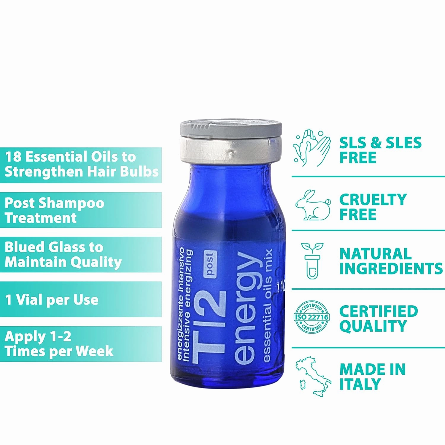 T2 Hair Loss Leave In Vials for Weak and Fine Hair - Natural Hair Growth Oil Scalp Treatment for Women and Men - Intensive Root Strengthening Treatment with Peppermint, Rosemary