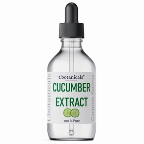 t.botanicals Pure Cucumber Extract Liquid Glycerite Alcohol Free Serum for Face Wash Mask Body Cosmetic Formulations and Skin Care Cream, Lotion, Shampoo, Conditioner Recipes (1 oz.)