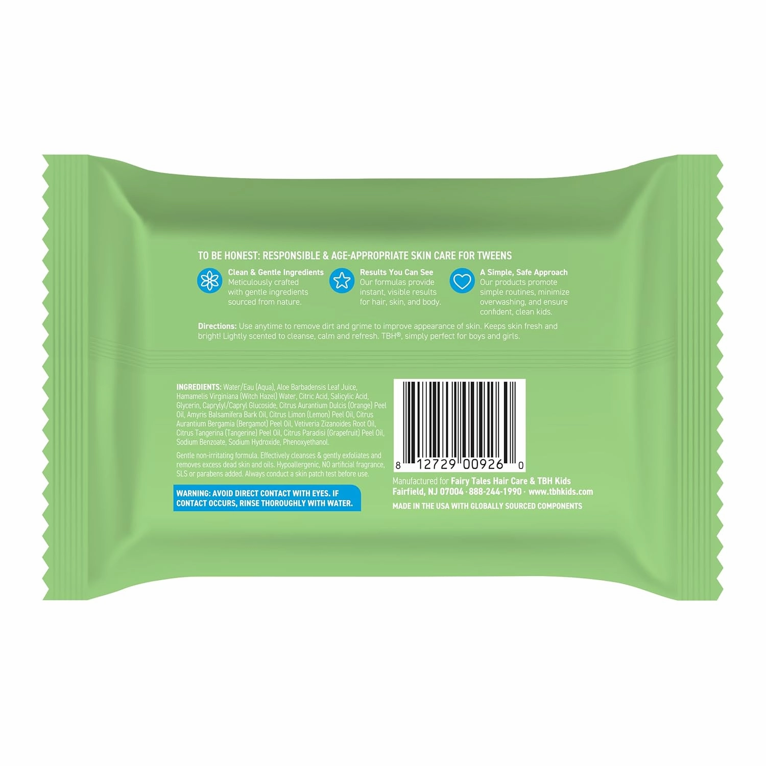 TBH Kids Spot Foam Face Cleaning Spot Wipes for Kids, Preteens, and Teens with Sensitive Dry Oily Skin