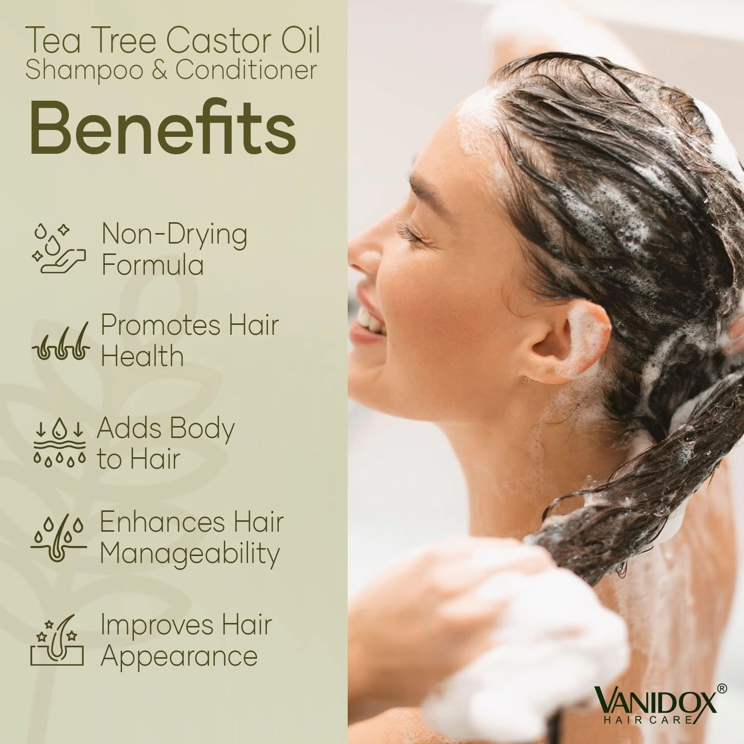 Tea Tree Shampoo and Conditioner Set With Castor Oil for Itchy and Dry Scalp - Sulfate and Paraben Free - 16 fl. oz. Each
