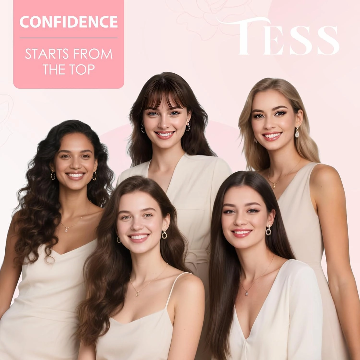 TESS Human Hair Halo Extensions 100% Remy Hair 16 Inch Straight Adjustable Invisible Wire Easy to Use Clip in, Dark Linen