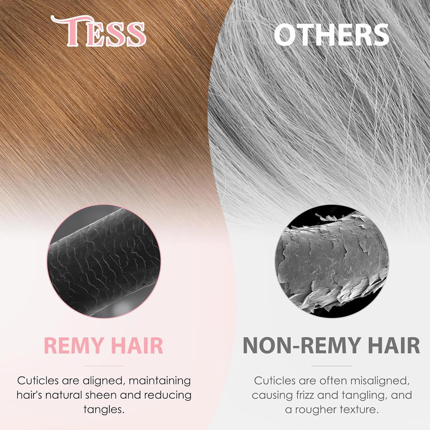 TESS Human Hair Halo Extensions 100% Remy Hair 16 Inch Straight Adjustable Invisible Wire Easy to Use Clip in, Dark Linen