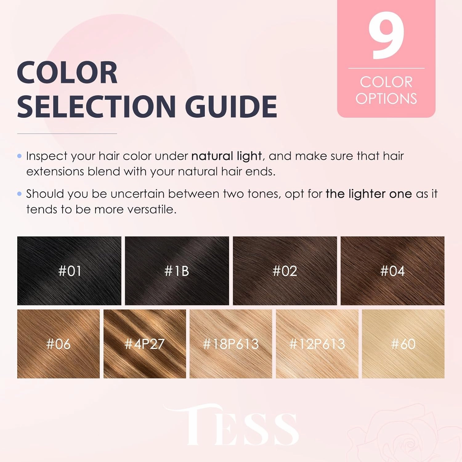 TESS Human Hair Halo Extensions 100% Remy Hair 16 Inch Straight Adjustable Invisible Wire Easy to Use Clip in, Dark Linen