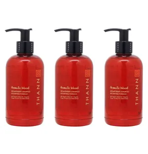 THANN Aromatic Wood Aromatherapy Shampoo-Detoxifying Formula with Organic Olive Oil, Organic Grape Oil and Coix Seed Extract 8.45 Fl Oz. (Pack of 3)