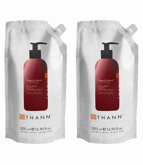 THANN Aromatic Wood Aromatherapy Shampoo Detoxifying Formula with Organic Olive Oil, Organic Grape Oil and Coix Extract Refill 16.90 Fl Oz. (Pack of 2)